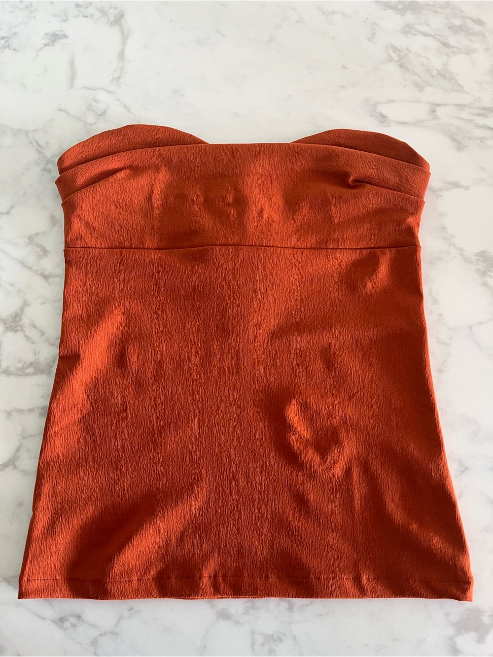Zara Strapless Tube Top in Burnt Orange